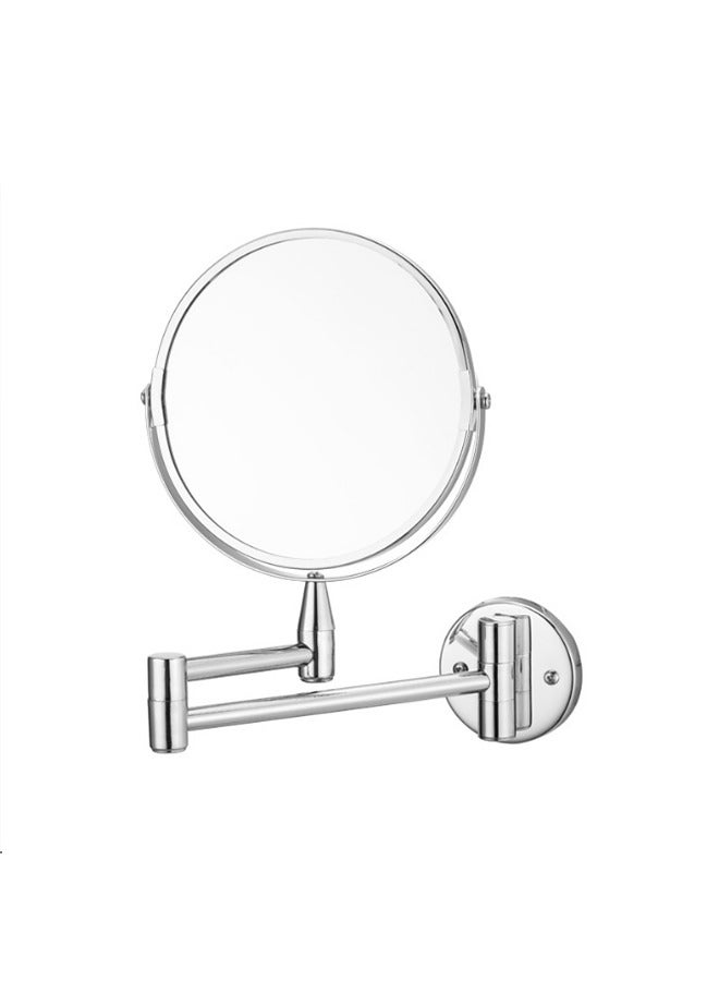 مرآة حائط مرآة حائط 8 بوصة مزدوجة الجوانب للحمام مرايا مكياج حمام مستديرة للحلاقة مع أذرع دوارة 360 درجة وأذرع قابلة للتمديد لفندق منزلي （بدون إضاءة） - Image 2