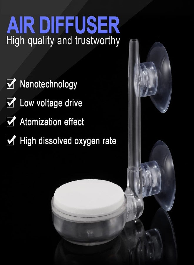 Treela Quiet Aquarium Air Stone Fish Tank 2 Pieces Nano Stone Kit Air Pump for Aquarium Fish Tank with Control Valve and Suckers - Image 4