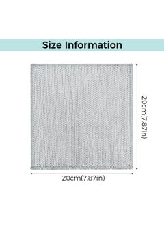 Zibuyu ZIBUYU® Non Scratch Dish Wash Cloth Soft Metal Mesh Scrubber Dishwashing Cloths Metal Wire Cleaning Cloth Scouring Pads Wet and Dry Use Pads Cloth for Dish Cleaning, Bowl, Pan (7.8 Inch) - 5 Pcs  - Image 3