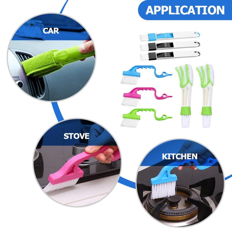 8pcs Hard Bristle Window Track Groove Cleaning Brush Set for Home Kitchen Dust Removal - Image 4