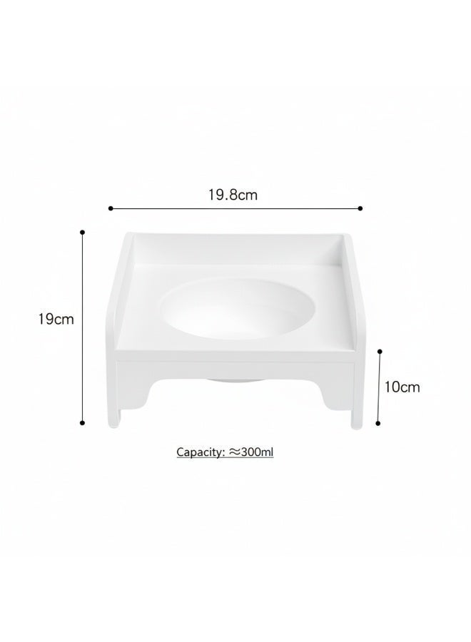 EPET Elevated Pet Bowl for Cats & Small Dogs - Raised Ceramic Food Water Dish - Modern Anti-Vomit Design Ergonomic Feeder Stand (White & Orange) - Image 2