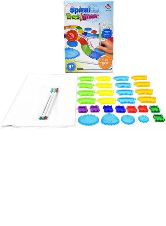 Spiral Designer Drawing Free style 24PCS Interchangeable frame with 3 Pens Creative Drawing Educational toys for kid  - Image 2
