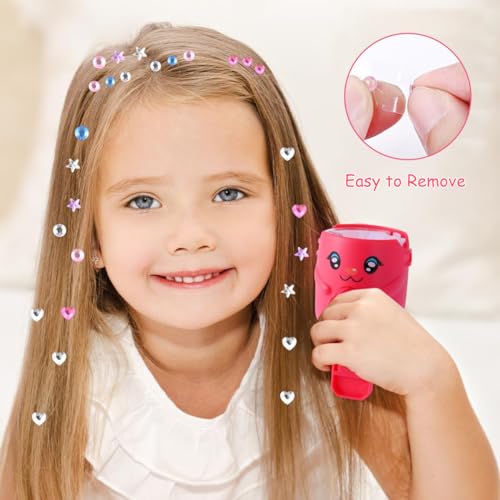 PATPAT® Hair Gem Stapler with Kit 12pcs Gem Patch(120pcs Color Gem) for Girl Quick Hair Gems for Teens Girl Hair Dressing Braid Gem Stamper Hair Stylish - Image 4