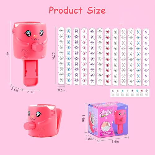 PATPAT® Hair Gem Stapler with Kit 12pcs Gem Patch(120pcs Color Gem) for Girl Quick Hair Gems for Teens Girl Hair Dressing Braid Gem Stamper Hair Stylish - Image 2