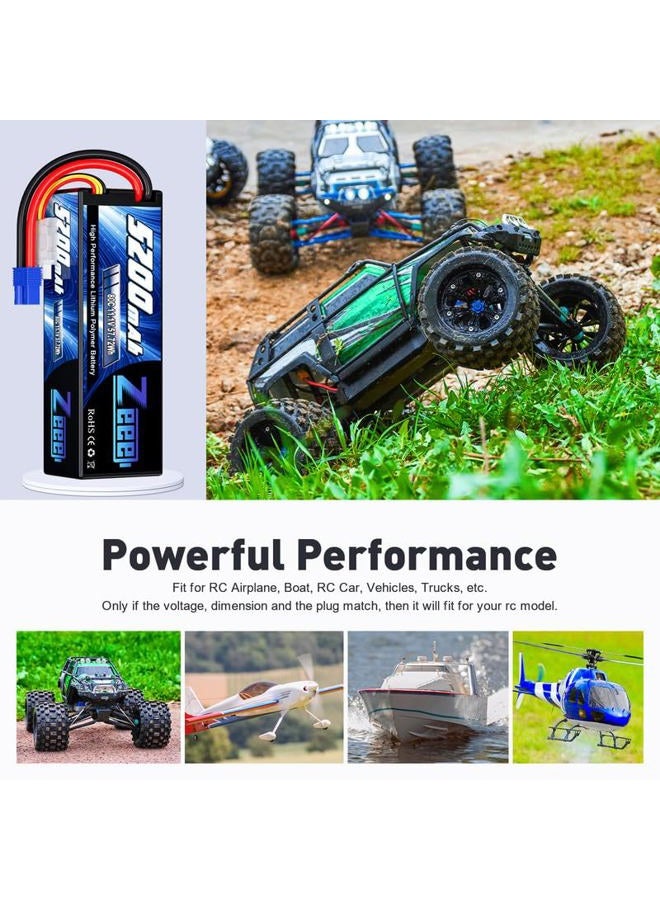 Zeee بطارية ليثيوم بوليمر 3S سعة 5200mAh جهد 11.1V 80C مع موصل EC3 بطارية علبة صلبة لسيارة RC قارب شاحنة هليكوبتر طائرة نماذج سباق (عبوة 2) - Image 5