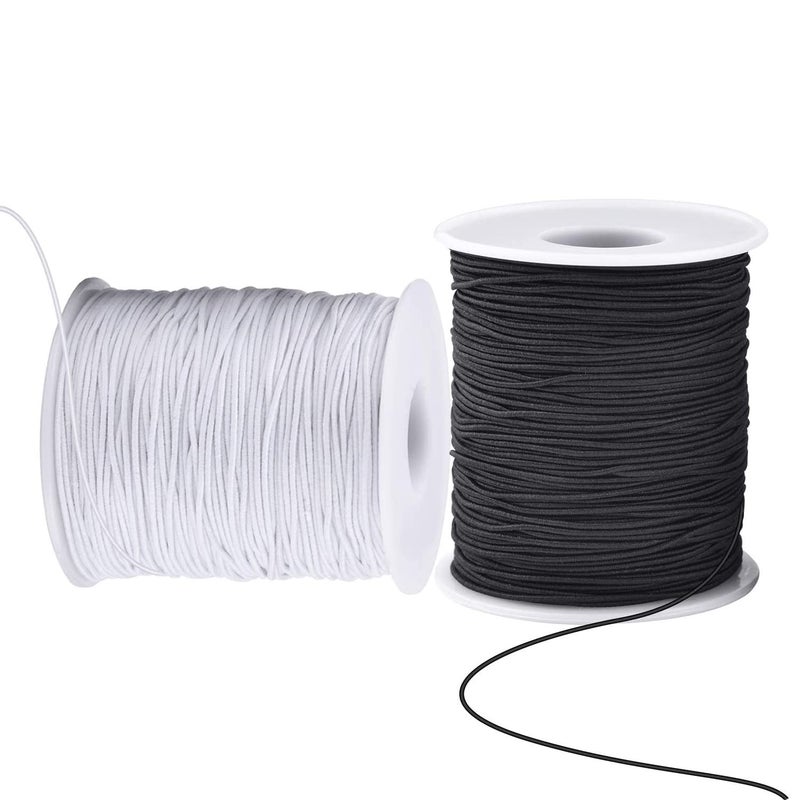 ChunLiou Elastic Cord for Bracelets, 2 Rolls 1 mm 330 Feet Sturdy Bracelet String, Stretchy Elastic String for Jewelry Making, Necklaces, Beading - Image 1