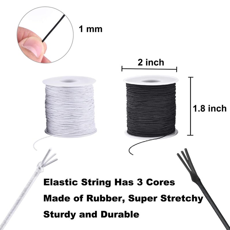 ChunLiou Elastic Cord for Bracelets, 2 Rolls 1 mm 330 Feet Sturdy Bracelet String, Stretchy Elastic String for Jewelry Making, Necklaces, Beading - Image 2