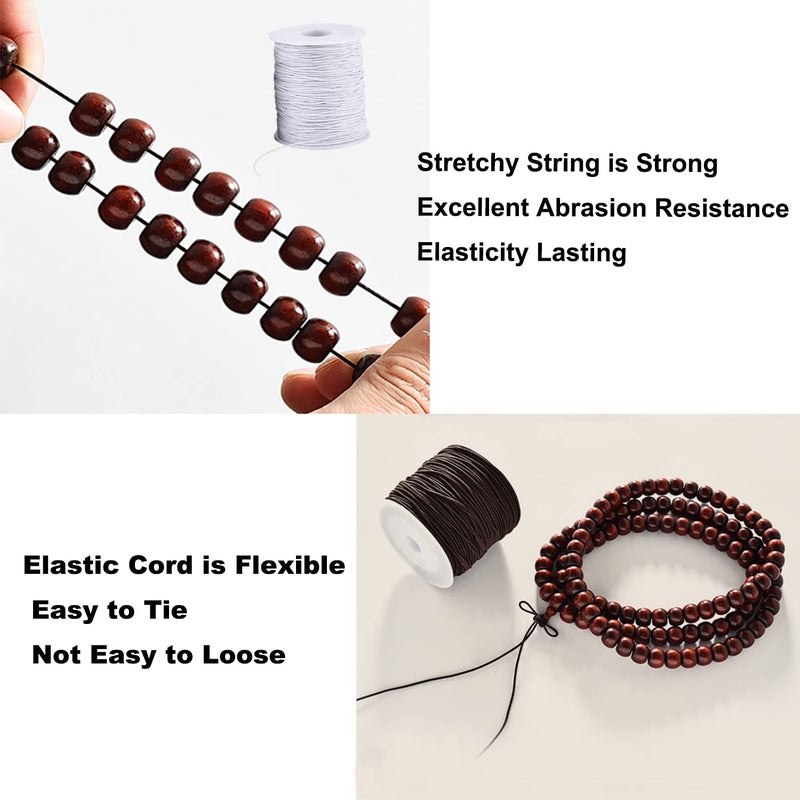 ChunLiou Elastic Cord for Bracelets, 2 Rolls 1 mm 330 Feet Sturdy Bracelet String, Stretchy Elastic String for Jewelry Making, Necklaces, Beading - Image 3