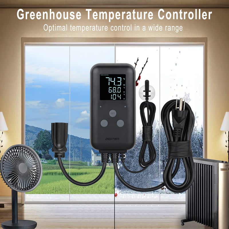 DIGITEN Waterproof Digital Temperature Controller for Aquarium, Greenhouse & Outdoor Heating - 10A Heat Mat Thermostat Controller - Image 5