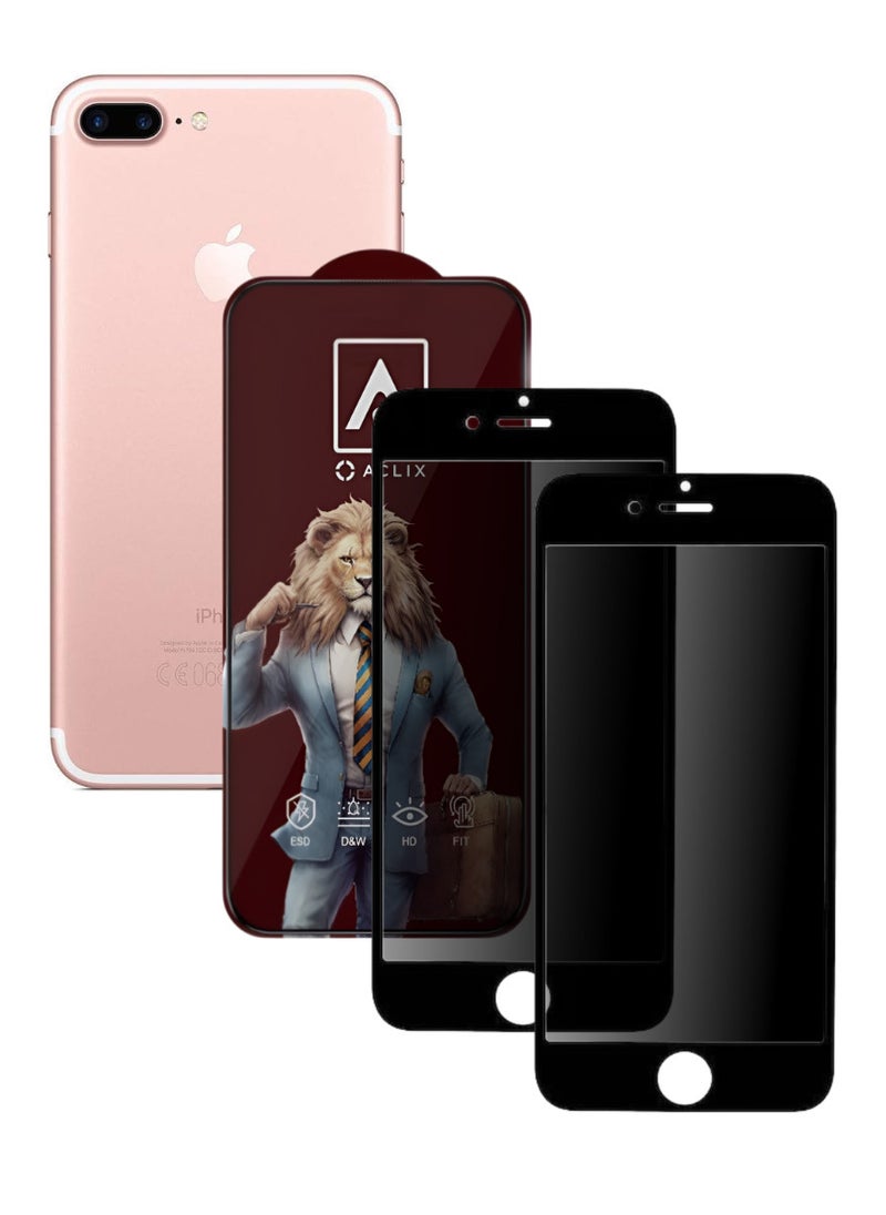 ACLIX 2 Pieces Antistatic ESD Dustof Premium Quality High Definition Anti-Spy Privacy Tempered Glass Screen tector Designed For  iPhone 7 Plus - Image 1
