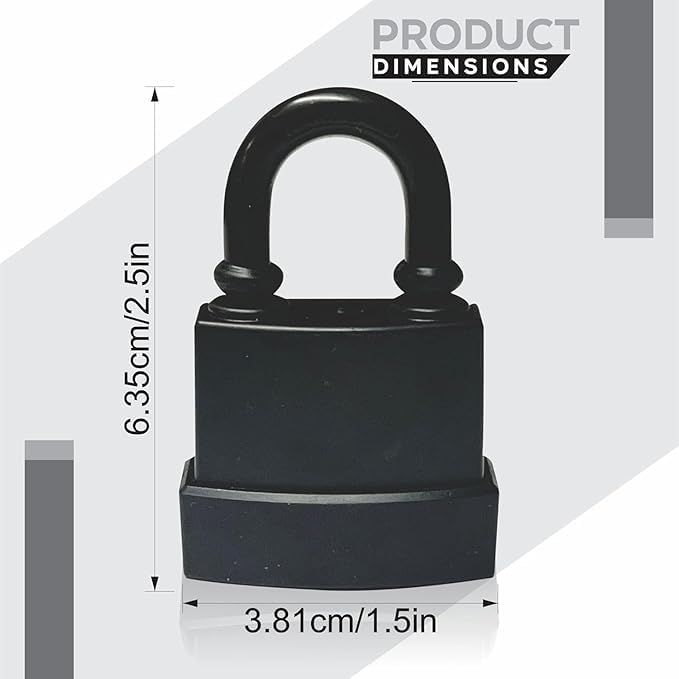 GNOLY GNOLY Waterproof Padlock for Outdoor Use Weatherproof AntiTheft Padlock Gate Lock for Residentials Gates Fences Sheds Garages 1Pcs 45mm with 3 Keys  - Image 2