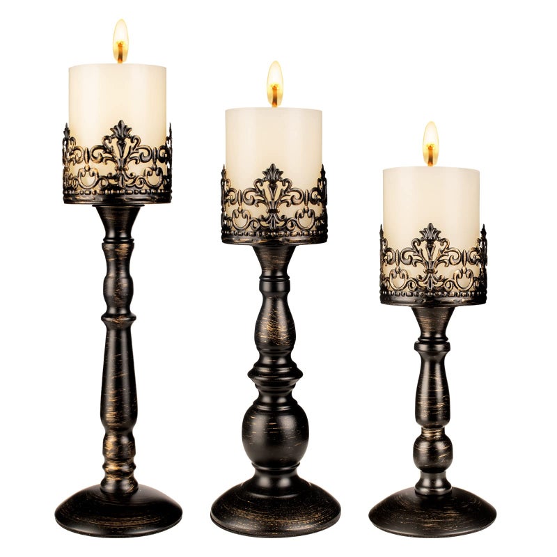 Vintage Candle Holder for Table Centerpiece Gothic Candle Stand Set