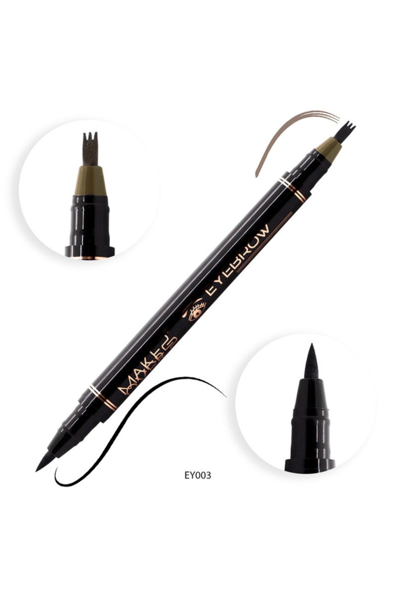 Makeover 22 Dual-Use Eyebrow and Eyeliner Pencil - Black/Soft Brown - EY003 - Image 2
