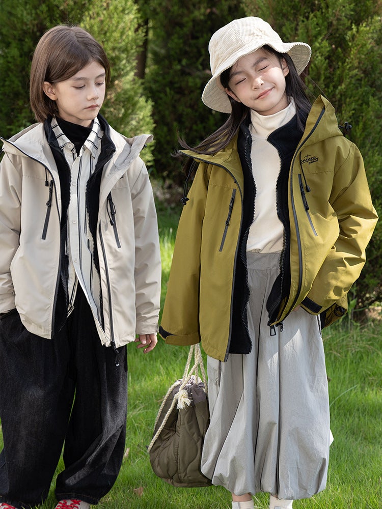 Children'S Medium And Large Children'S Clothing Korean-Style Outdoor Assault Clothing Coat Fleece Liner Two-Piece Set For Boys And Girls Fashionable Top - Image 3