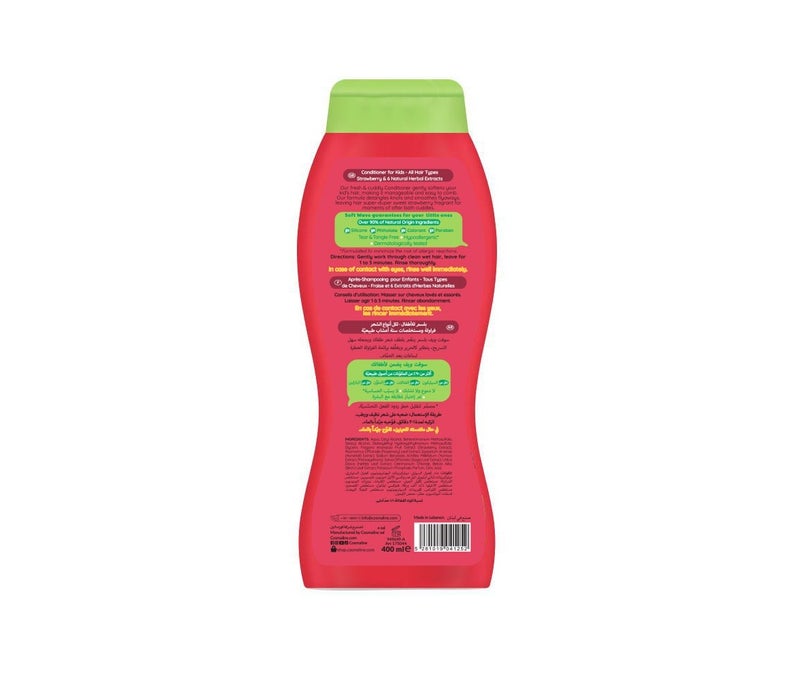 Cosmaline Soft Wave Kids Strawberry Conditioner 2 in 1 Gentle Cleansing Formula 400ML – Tear Free Kids Hair Conditioner for Daily Use – Cosmaline UAE - Image 2