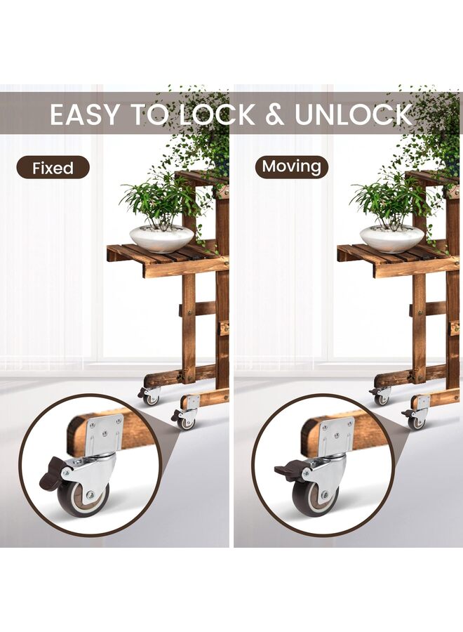 4 قطع عجلات دوارة، لا تترك علامات على الأرض، عجلات صامتة للأثاث، عجلات مطاطية مناسبة للأثاث وحوامل الزهور وأسرة الأطفال - Image 4