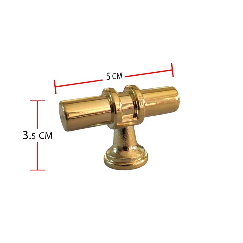 Cabinet Drawer Pulls Knobs, 5 Pieces Plastic Kitchen Hardware for Wardrobe Furniture Pull Handle with Mounting Screws (Golden) - Image 2