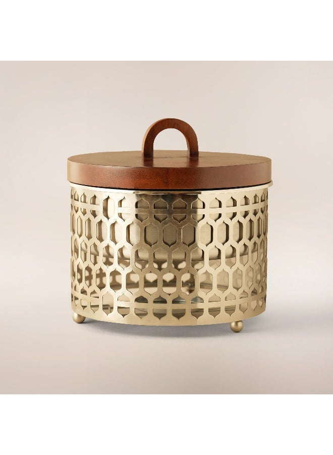 La Mesa سخان طعام من الفولاذ المقاوم للصدأ سعة 3 لتر مع غطاء خشبي، فضي - Image 1