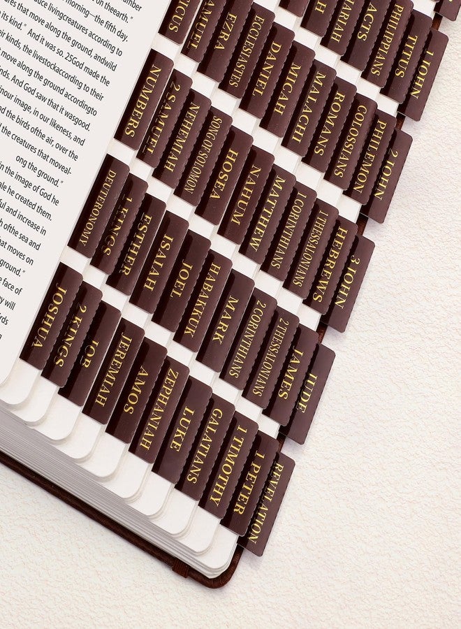 RETTACY Bible Tabs, for Women & Men, 66 Tabs for Old & New Testament, Additional 18 Tabs for Apocrypha, Bible Study Supplies & Christian Gifts (Brown) - Image 1