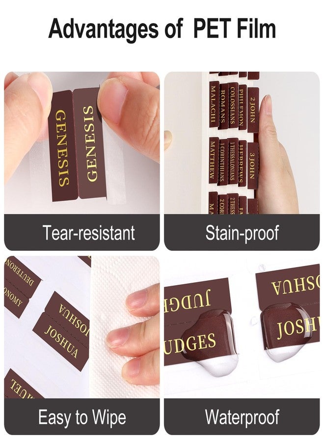 RETTACY Bible Tabs, for Women & Men, 66 Tabs for Old & New Testament, Additional 18 Tabs for Apocrypha, Bible Study Supplies & Christian Gifts (Brown) - Image 5