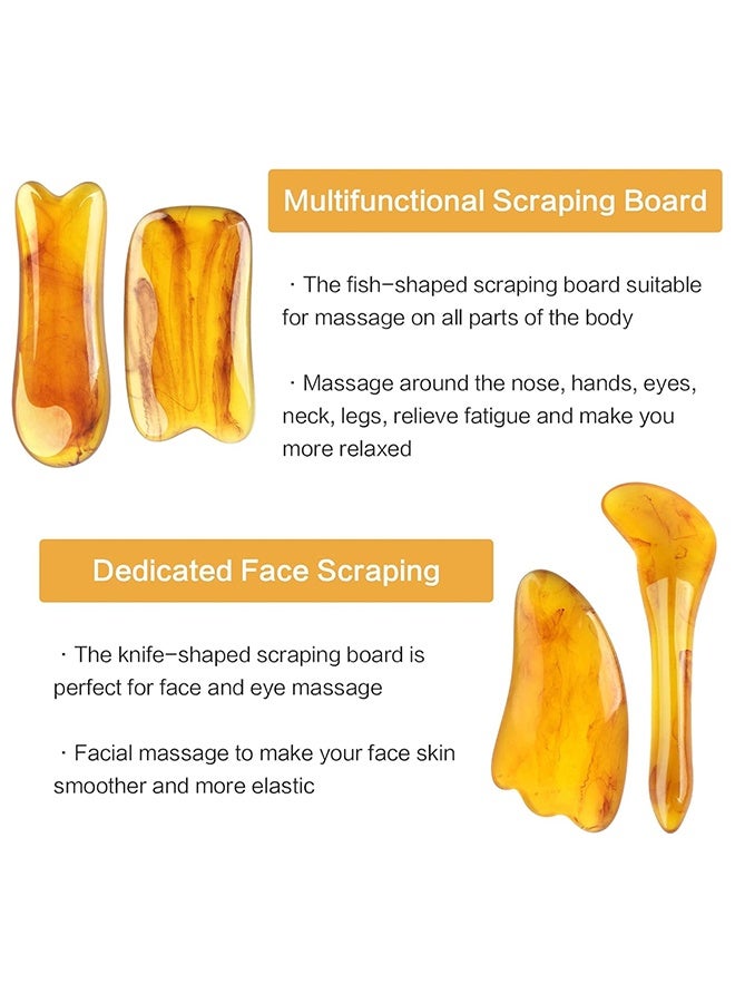 ZCM-HAPPY 7-Piece Resin Gua Sha Massage Tool for Face, Eye, Neck, Body Massage - Image 2