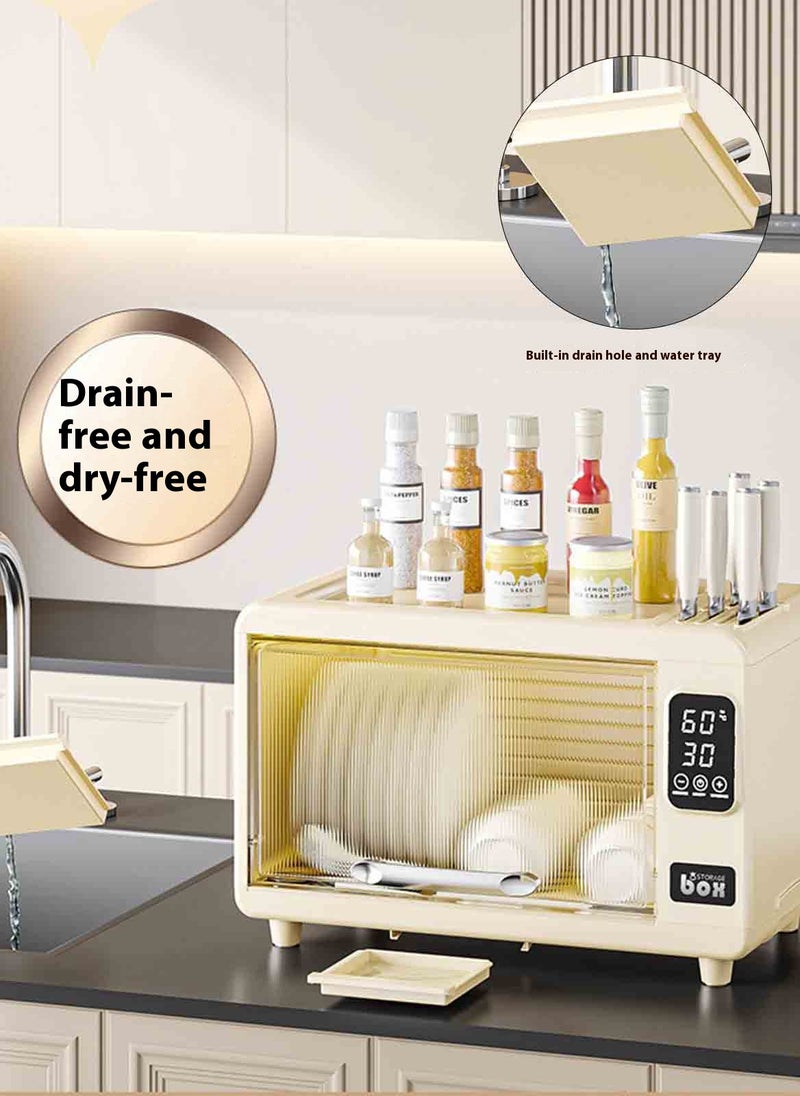 Sharpdo - Household Multi-Functional Kitchen Dish Storage Cabinet, Tableware Cupboard Dust-Proof Cabinet 49*28*31.5CM - Image 1
