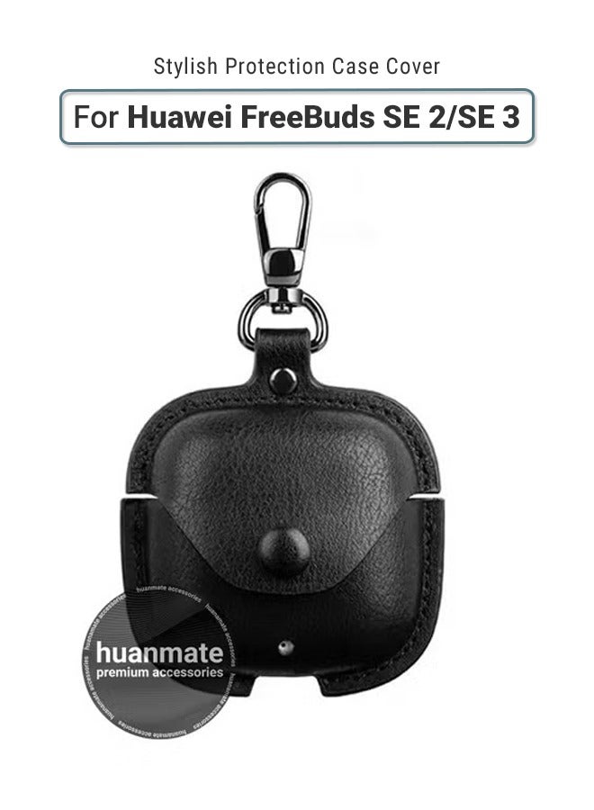 huanmate Stylish Shockproof Protection Case Cover For Huawei FreeBuds SE 2/ SE 3 Black  - Image 1