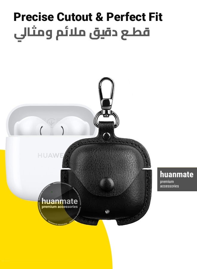 huanmate Stylish Shockproof Protection Case Cover For Huawei FreeBuds SE 2/ SE 3 Black  - Image 2