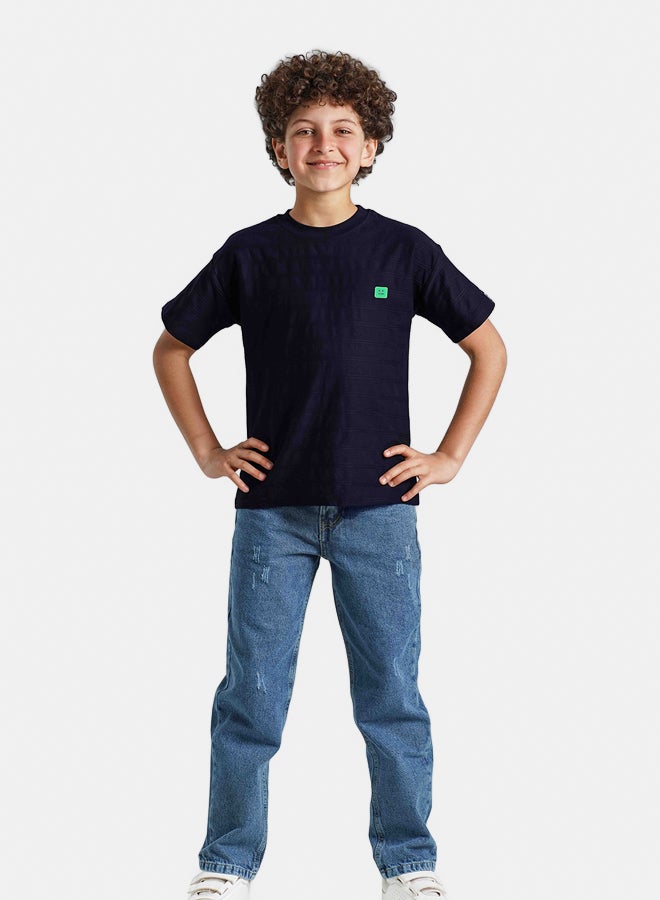 ريمينت تيشرت للاولاد بقماش قطن أسود - Image 3