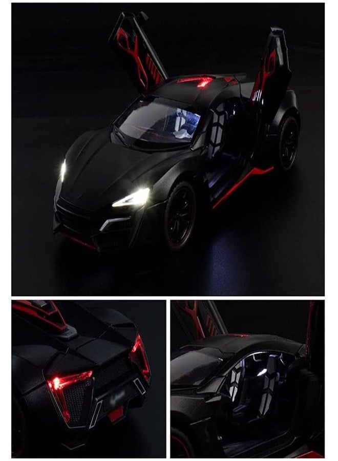 PEZYOX 1:24 Scale Lykan Hypersport Diecast Model Toy Car, Alloy Metal Pull Back Vehicle for Kids, Openable Doors, Lights & Music, Big Size Toy Car for Boys & Girls (White) - Image 5