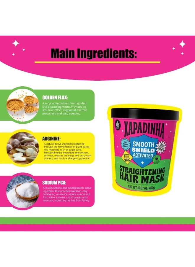 Lola from Rio ماسك شعر إكسابادينا للتحكم الأملس للشعر المستقيم مع زبدة الشيا وزيت جوز الهند - يرطب بعمق، يقاوم التجاعيد ويحافظ على مظهر أملس وناعم (450 غ) - Image 5