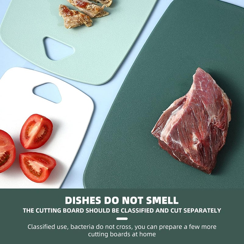 Kolorful Plastic Cutting Board Set of 3 KitchenThick Chopping Boards for MeatVeggiesFruitswith Easy Grip HandleNonSlip Dishwasher SafSuitable for Outdoor Camping - Image 4