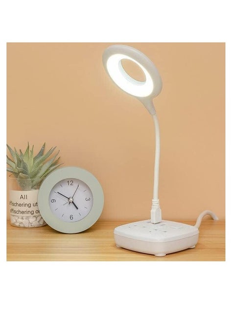 EVERMALL Intelligent Voice Control USB Lamp with 3 Color LED Light | 360˚ Adjustable | Brightness Control | Voice Control Lamp | Suitable for Book Reading, Work Night Lamp | Small Table Lamp for Study