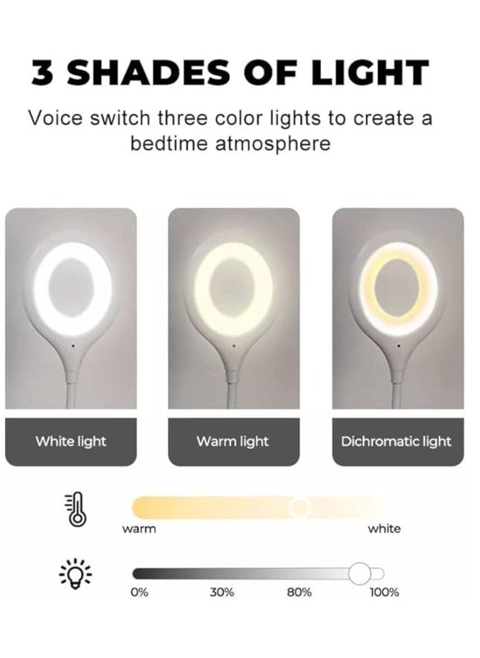 Generic - EVERMALL Intelligent Voice Control USB Lamp with 3 Color LED Light | 360˚ Adjustable | Brightness Control | Voice Control Lamp | Suitable for Book Reading, Work Night Lamp | Small Table Lamp for Study - Image 1