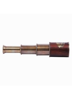 Ximdeco Ximdeco Brass Nautical Vintage Opticals Lens Telescope 7 inches SHowpiece with Leather Round Cover  - Image 4
