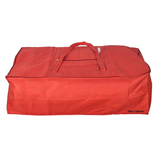 Glitter Collection Double Bed Quilt Bag Razai Bag Jambo Size double bed Red SNG002 - Image 1