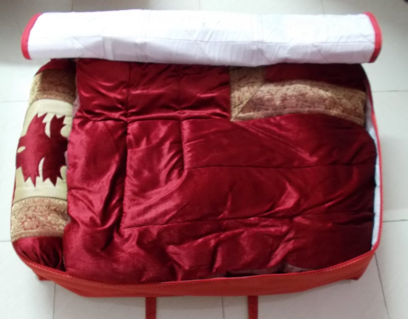 Glitter Collection Double Bed Quilt Bag Razai Bag Jambo Size double bed Red SNG002 - Image 3