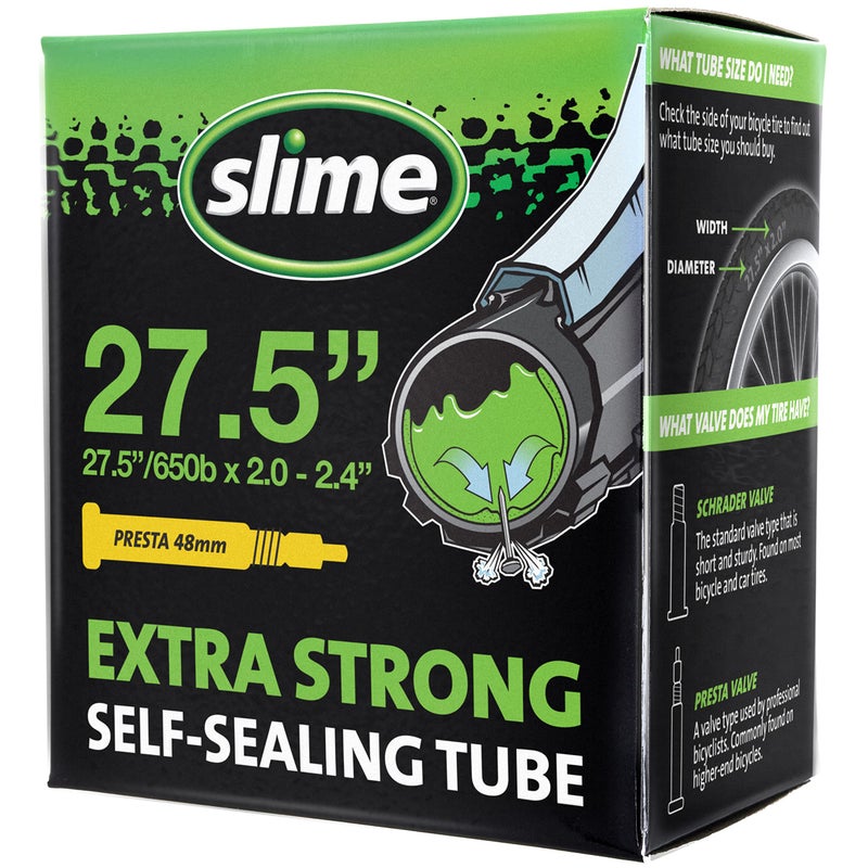 Slime 30076 Bike Inner Tube with Slime Puncture Sealant, Extra Strong, Self Sealing, Prevent and Repair, Presta Valve, 27.5 (650b) x 2.0-2.4 - Image 1