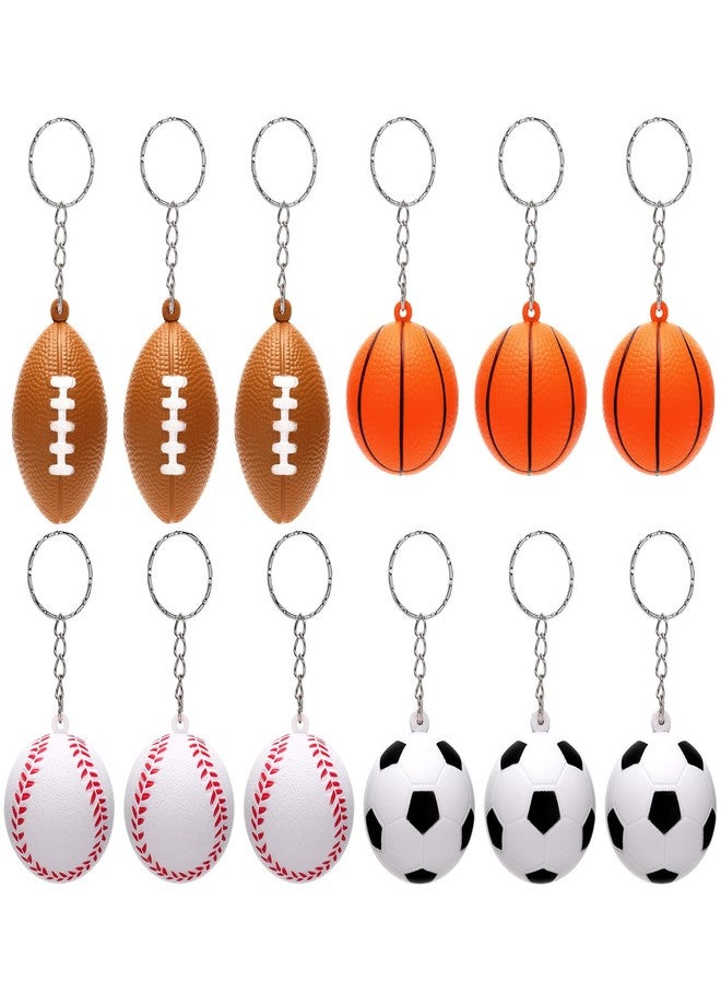 DEARIDAP 12 PCS Mini Foam Squeeze Balls, Small Sports Stress Ball Keychains, 1.57 in Ball Keychains Bulk for Game Party Decoration Bag Gift Fillers (mixed) - Image 1
