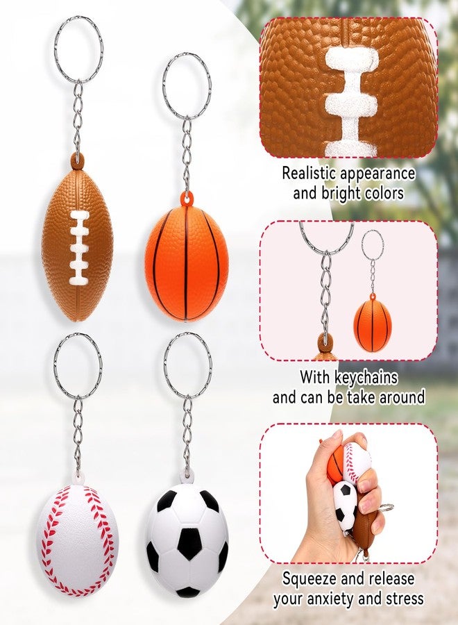 DEARIDAP 12 PCS Mini Foam Squeeze Balls, Small Sports Stress Ball Keychains, 1.57 in Ball Keychains Bulk for Game Party Decoration Bag Gift Fillers (mixed) - Image 5