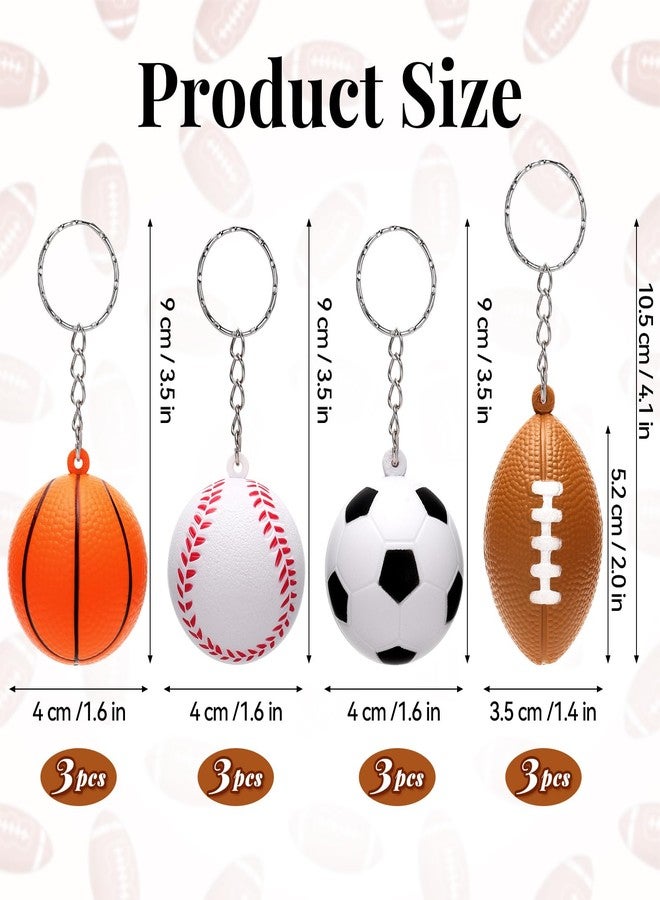 DEARIDAP 12 PCS Mini Foam Squeeze Balls, Small Sports Stress Ball Keychains, 1.57 in Ball Keychains Bulk for Game Party Decoration Bag Gift Fillers (mixed) - Image 2