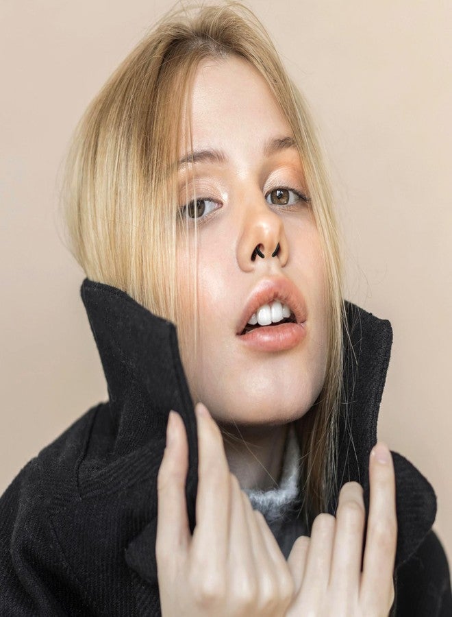 يوليف مجموعة يوليف لتوسيع الحاجز الأنفي، 48 قطعة، مقاسات 14G، 12G، 10G، 8G، 6G، 4G، ملقط الحاجز الأنفي، 8 ألوان، مجموعة قياس الحاجز الأنفي مع حلقات سوداء على شكل حدوة حصان، حلقة أنف على شكل حدوة حصان لتوسيع ثقب الأنف والأذن - Image 4