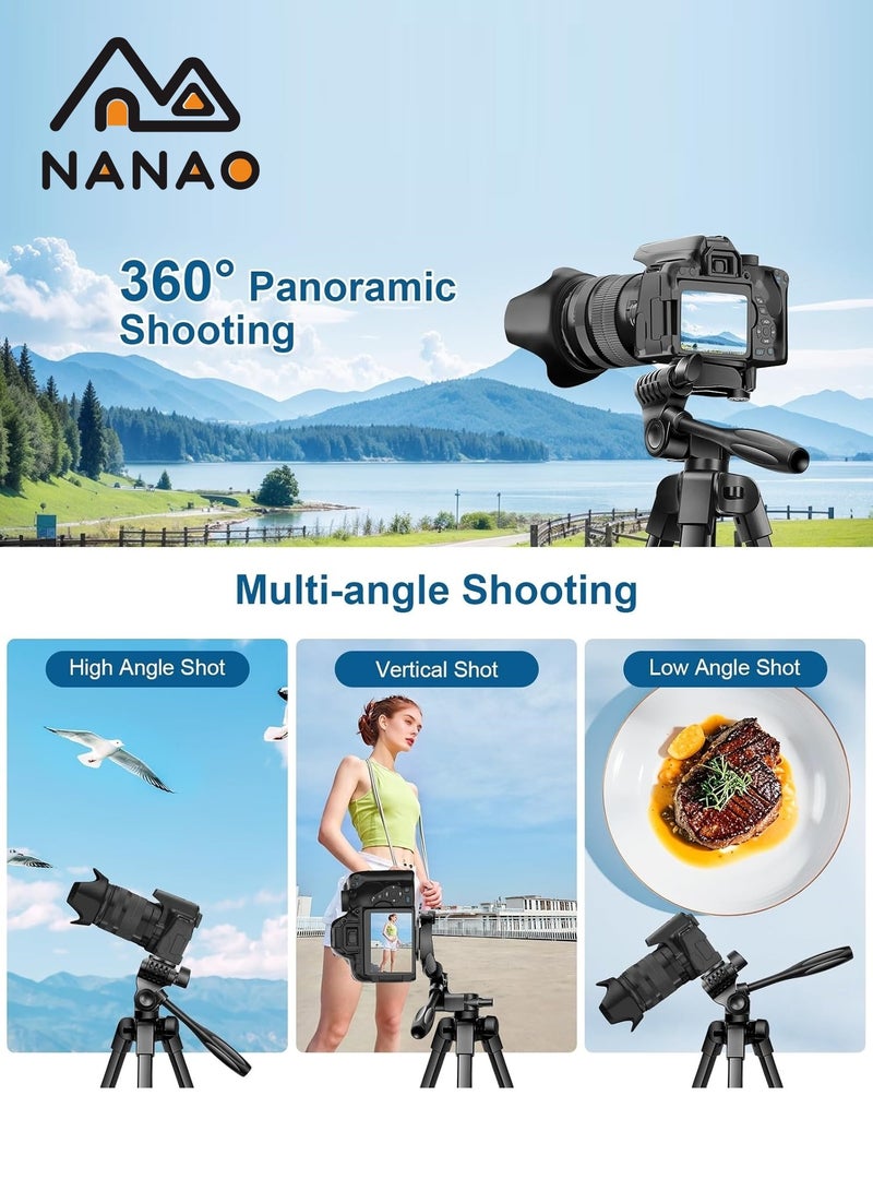NANAO 55.1IN Extendable Phone Tripod and Camera Stand with Bluetooth Remote and Clip Tripod For Phone/Camera 140cm With Bluetooth Remote - Image 4