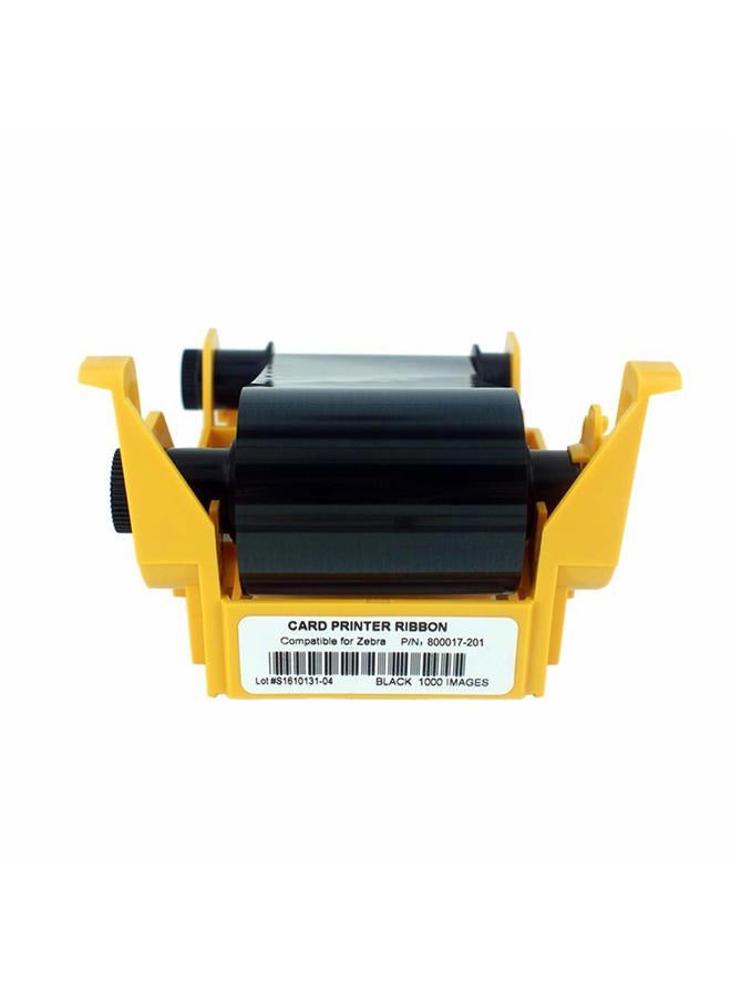 PARTSHE 800017-201 Black Monochrome Ribbon for Zebra P11XX Card Printers, P100i P110i P120i Resin Ribbon, 1000 Prints - Image 1