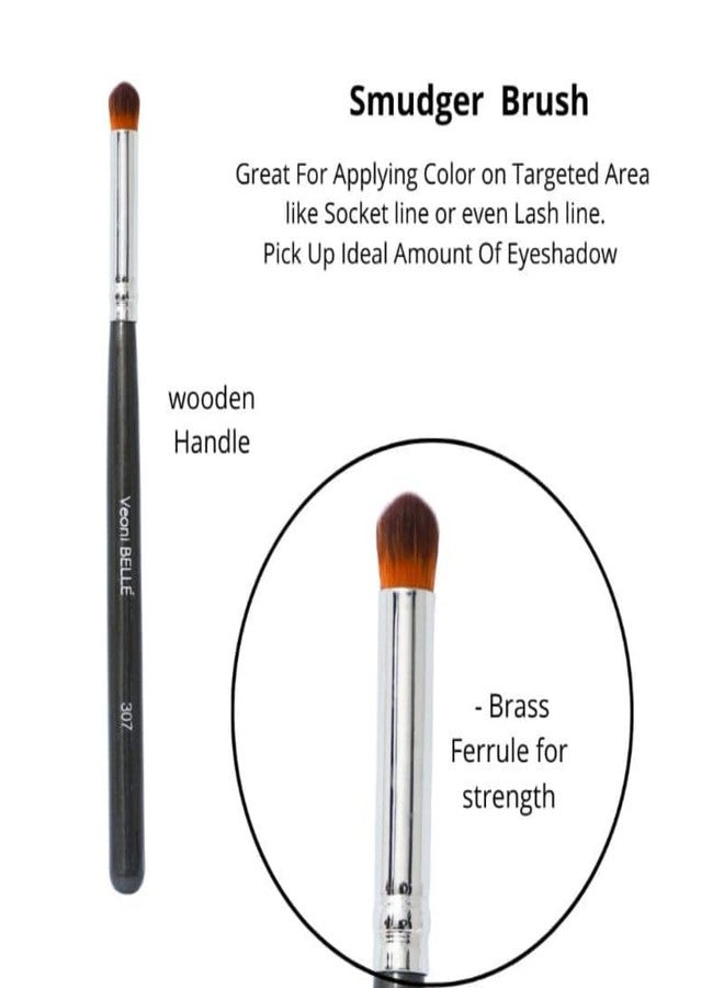 فيوني بيل فرشاة سفر مع فرشاة كريم أساس فيوني بيل، فرشاة بودرة، فرشاة دمج ظلال العيون وفرشاة مسطحة | مجموعة فرش مكياج بشعيرات ناعمة للنساء (فرشاة دمج) - Image 3