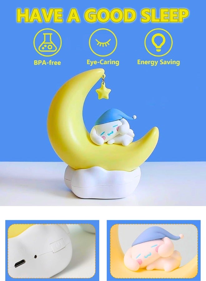 Chase Up Cute Anime Character LED Night Light – Dimmable Bedside Lamp for Kids – Kawaii Kuromi Melody Desk Shelf Ornament – Ideal Gift for Boys and Girls, Warm White (Cinnamoroll) - Image 3