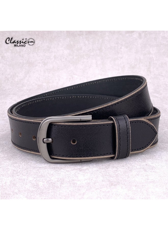 Classic Milano Genuine Leather Belt for Men - Semi-Casual & Party Wear Belt for Jeans, Casual Outfits, and Gifts - Black, Brown & Tan Men’s Belt - Image 1