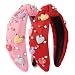 winthrop 2 Pack Valentines Day Headband for Women Rhinestone Crystal Jeweled Love Heart Embellished Ladies Wide Top Knot Pink Red Makeup Hair Hoop Accessory Holiday Party Costume Decor Prezzie - Image 2