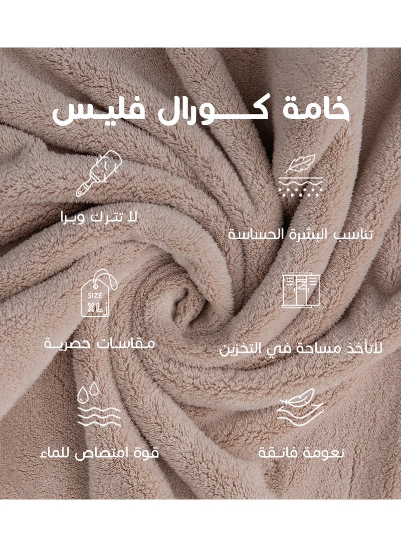 Reefi Elegant Beige Extra-Large Towel (180×90 cm) - Image 5