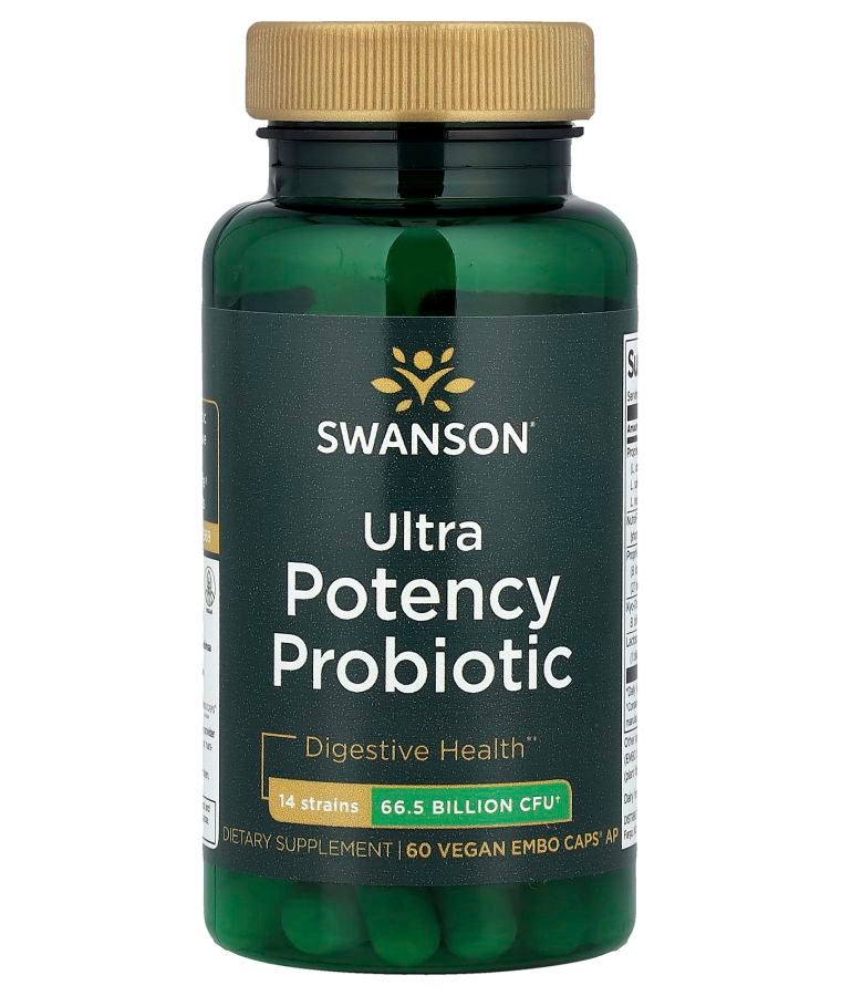 SWANSON Ultra Potency Probiotic 66.5 Billion CFU 60 Vegan EMBO Caps® AP
